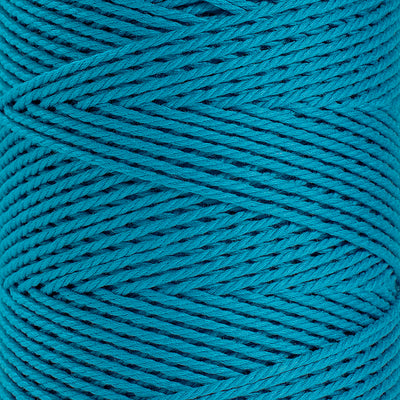 COTTON ROPE ZERO WASTE 2 MM - 3 PLY - LAGOON BLUE