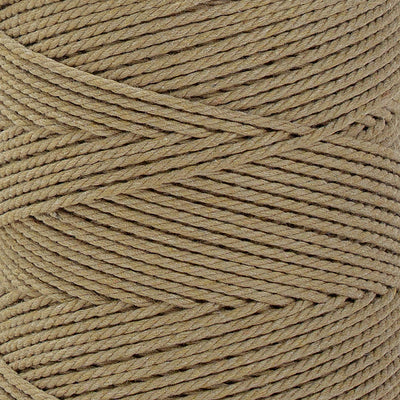 COTTON ROPE ZERO WASTE 2 MM - 3 PLY - SAND COLOR