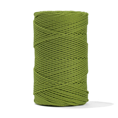 COTTON ROPE ZERO WASTE 2 MM - 3 PLY - LIME GREEN