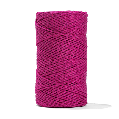 COTTON ROPE ZERO WASTE 2 MM - 3 PLY  - RASPBERRY COLOR