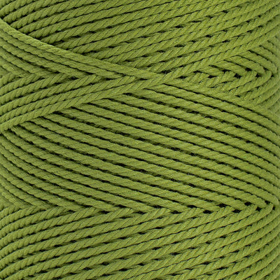 COTTON ROPE ZERO WASTE 2 MM - 3 PLY - LIME GREEN