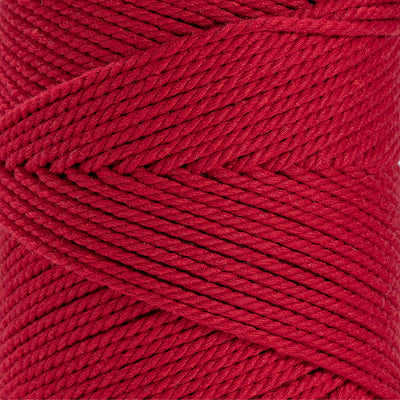 COTTON ROPE ZERO WASTE 2 MM - 3 PLY - RED COLOR