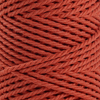 COTTON ROPE ZERO WASTE 3 MM - 3 PLY - TERRACOTTA COLOR