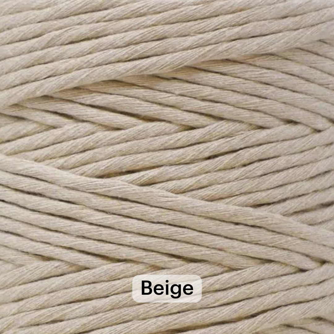 MACRAME COTTON ROPE ZERO WASTE SUPER SPOOL 5MM - 3 PLY - NATURAL COLOR –  GANXXET