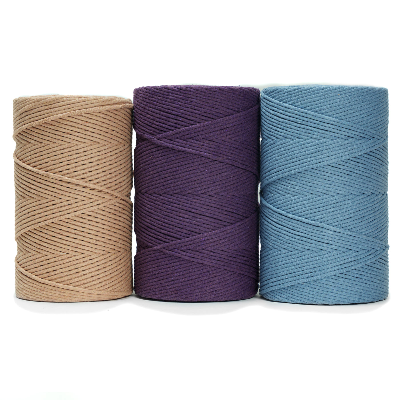 Curated Bundle - 4mm Single Strand 1640 feet - Cocoa, Damson & Pacific Blue