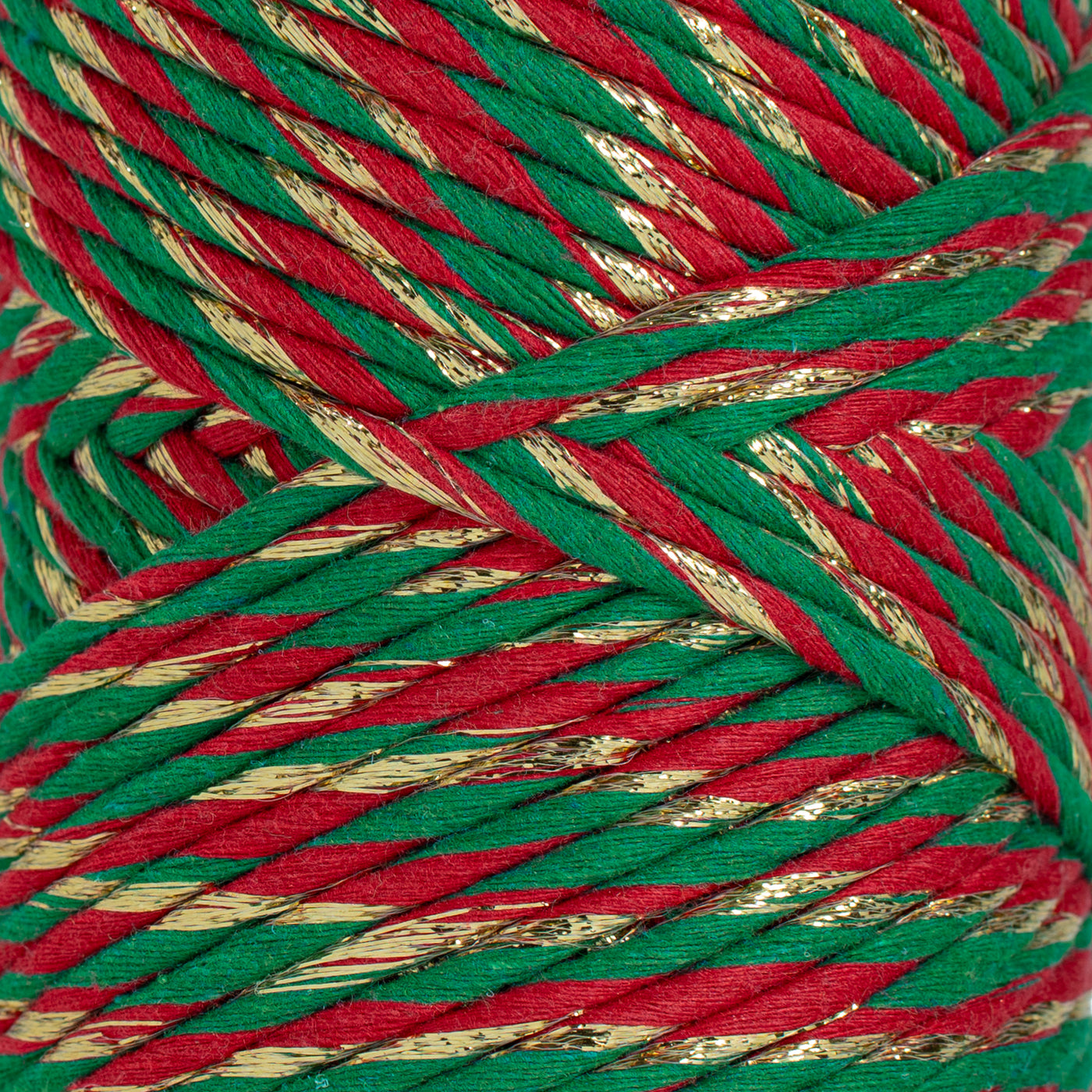 Holly Jolly Rope 3mm 3ply - Tri Color