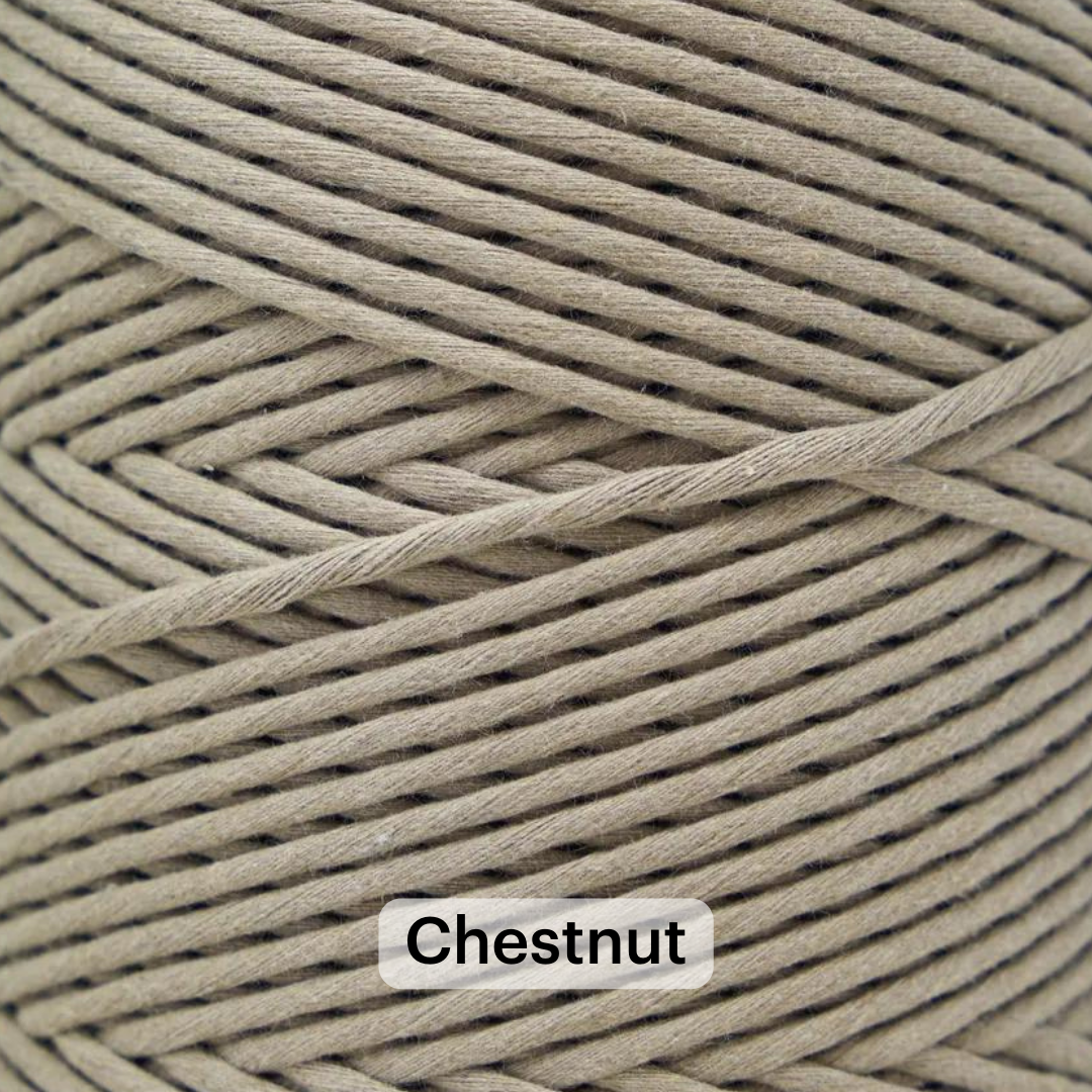 MACRAME SOFT COTTON CORD RECYCLED 4 MM - 1 SINGLE STRAND - IVORY COLOR  GANXXET