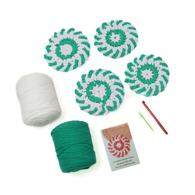 Crochet Candy Cane Coaster DIY Kit by Ganxxet x LillyBirdCrochet