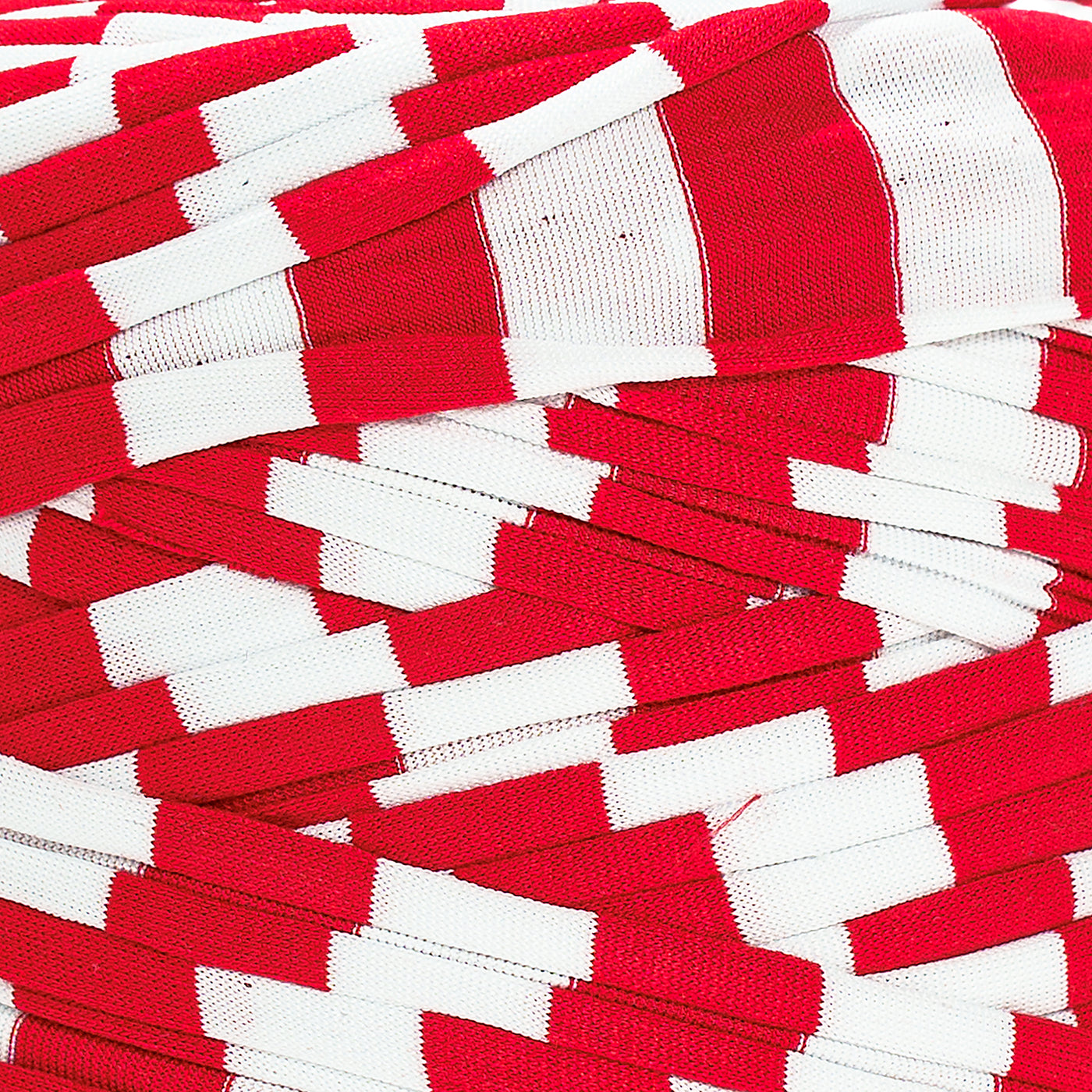 Printed Recycled T-Shirt Fabric Yarn - Geometric Red