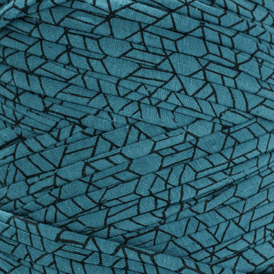 Printed Recycled T-Shirt Fabric Yarn - Teal Treasure