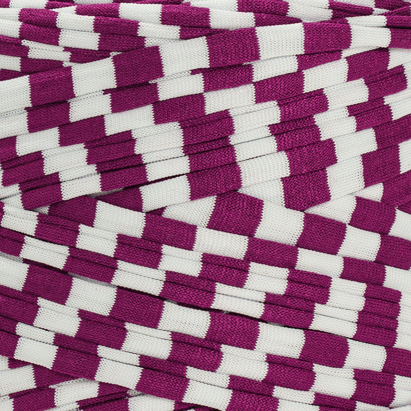 Printed Recycled T-Shirt Fabric Yarn - Geometric Purple