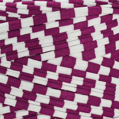 Printed Recycled T-Shirt Fabric Yarn - Geometric Purple