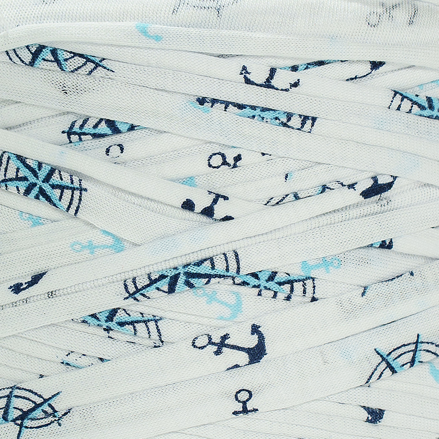 Printed Recycled T-Shirt Fabric Yarn - Nautical