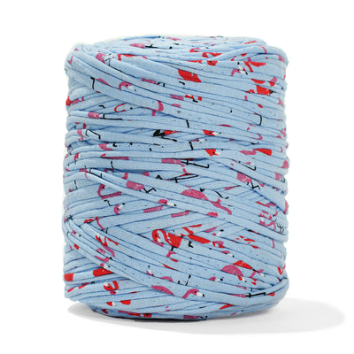 Printed Recycled T-Shirt Fabric Yarn - Flamingo Breeze