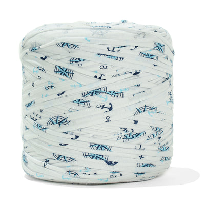 Printed Recycled T-Shirt Fabric Yarn - Nautical