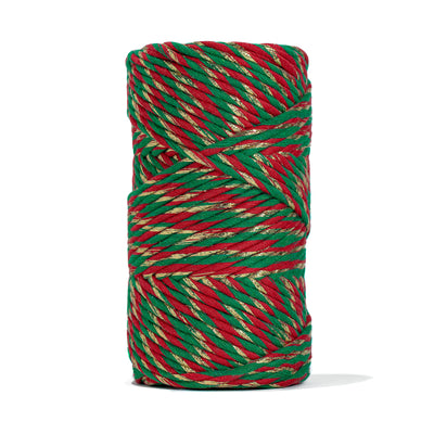 Holly Jolly Rope 3mm 3ply - Tri Color