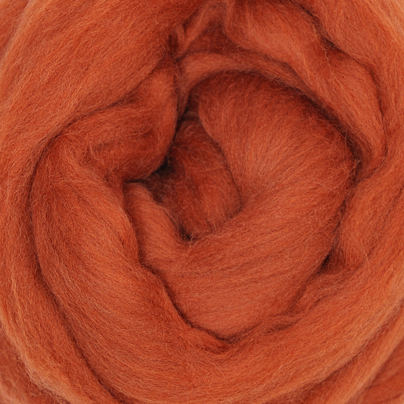 MERINO WOOL ROVING - BURNT ORANGE