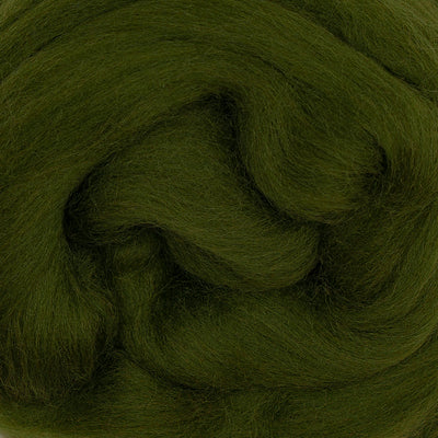 MERINO WOOL ROVING - FERN GREEN