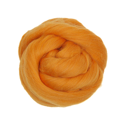 MERINO WOOL ROVING - TANGERINE