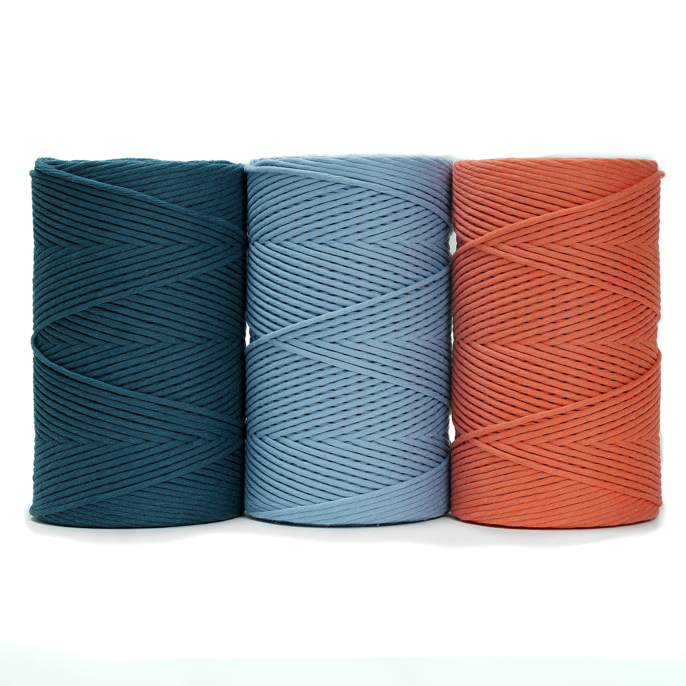 Curated Bundle - 4mm Single Strand 1640 feet - Ocean Teal, Powder Blue & Sunset