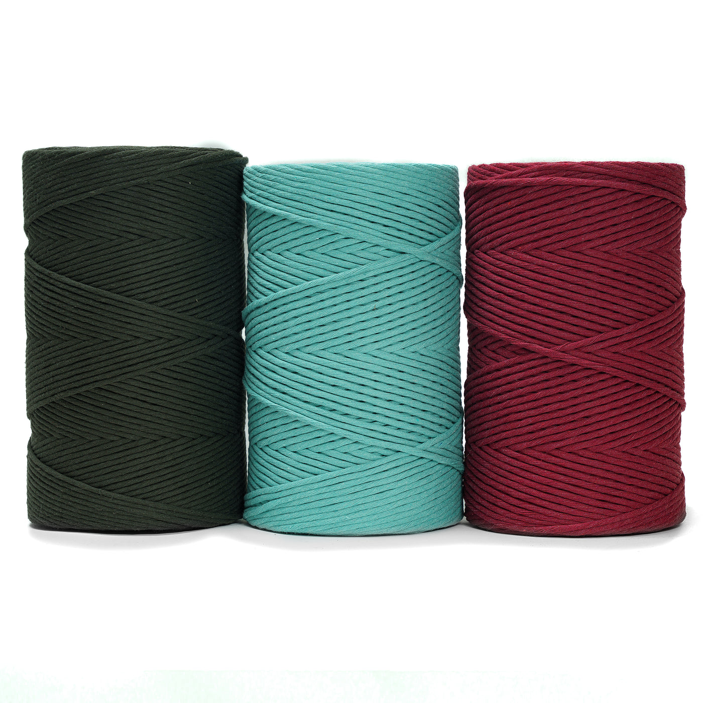 Curated Bundle - 4mm Single Strand 1640 feet - Tuscany Green, Caribbean Sea & Berry Red