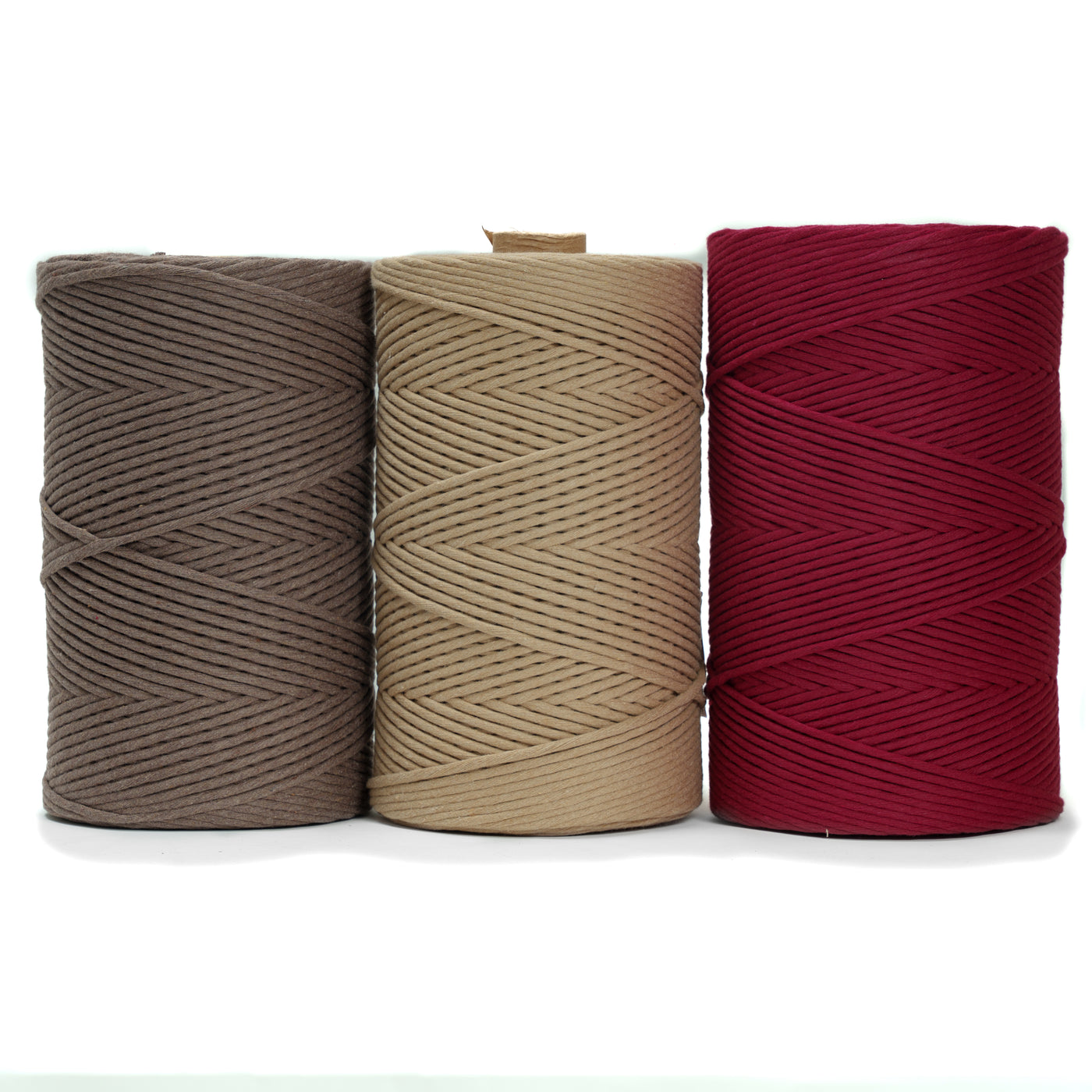 Curated Bundle - 4mm Single Strand 1640 feet - Wood Brown, Dune & Ruby Red