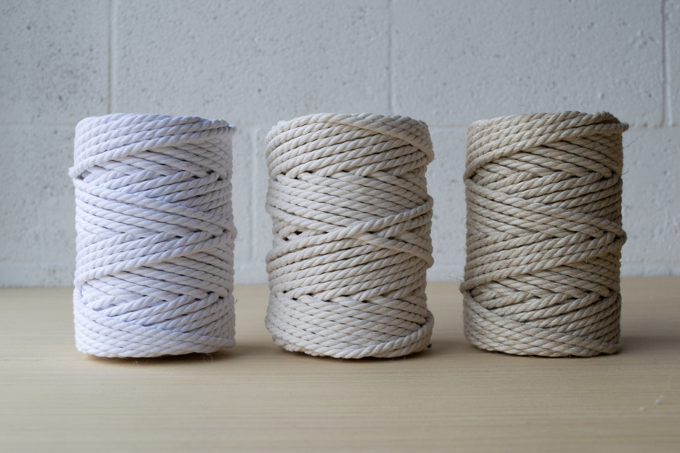 Jiaia Macrame Cord 5mm Natural Cotton Macrame Cotton Cord, 3 Strand Twisted Macrame Rope